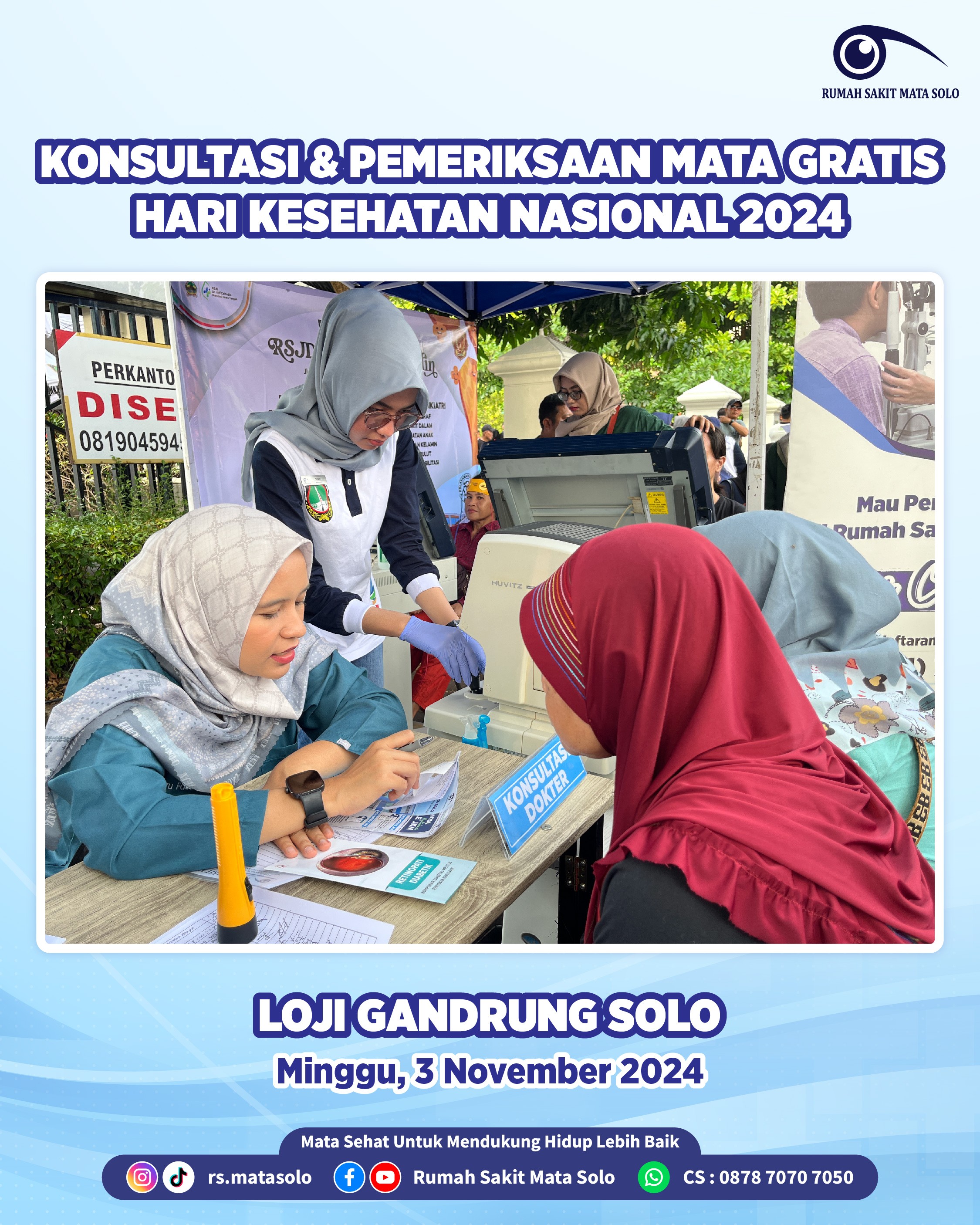 RS Mata Solo Gelar Pemeriksaan Mata Gratis Sambut Hari Kesehatan Nasional 2024