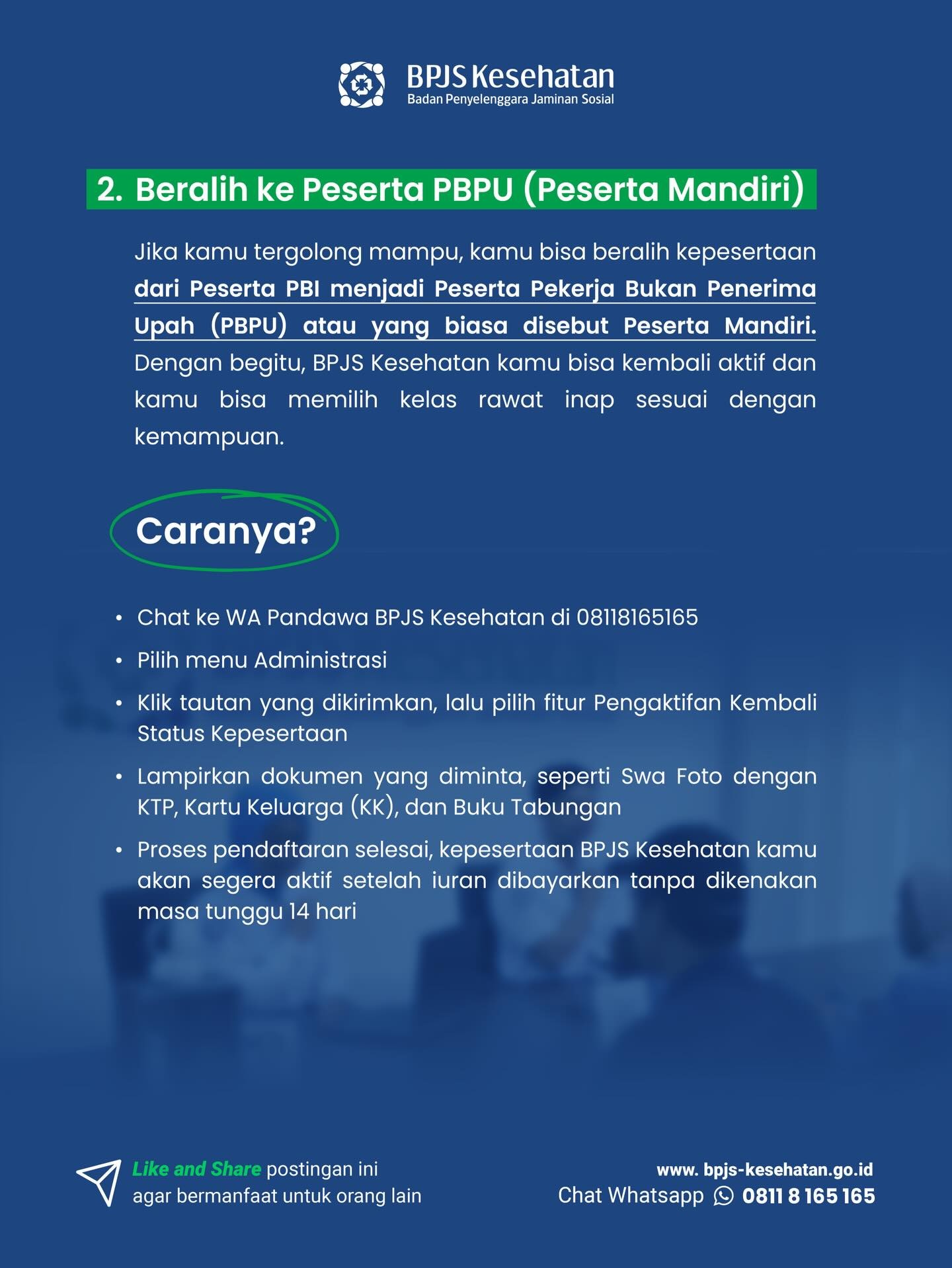 Pengumuman Layanan BPJS Kesehatan PBI