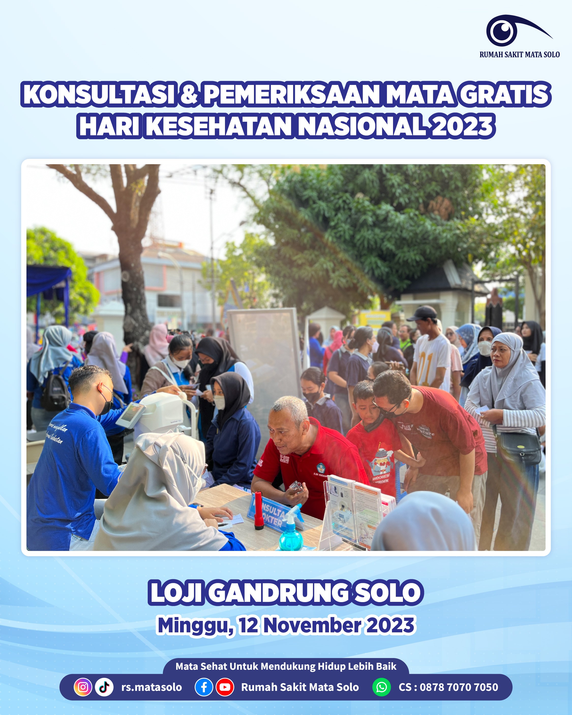 RS Mata Solo Gelar Pemeriksaan Mata Gratis Sambut Hari Kesehatan Nasional 2023