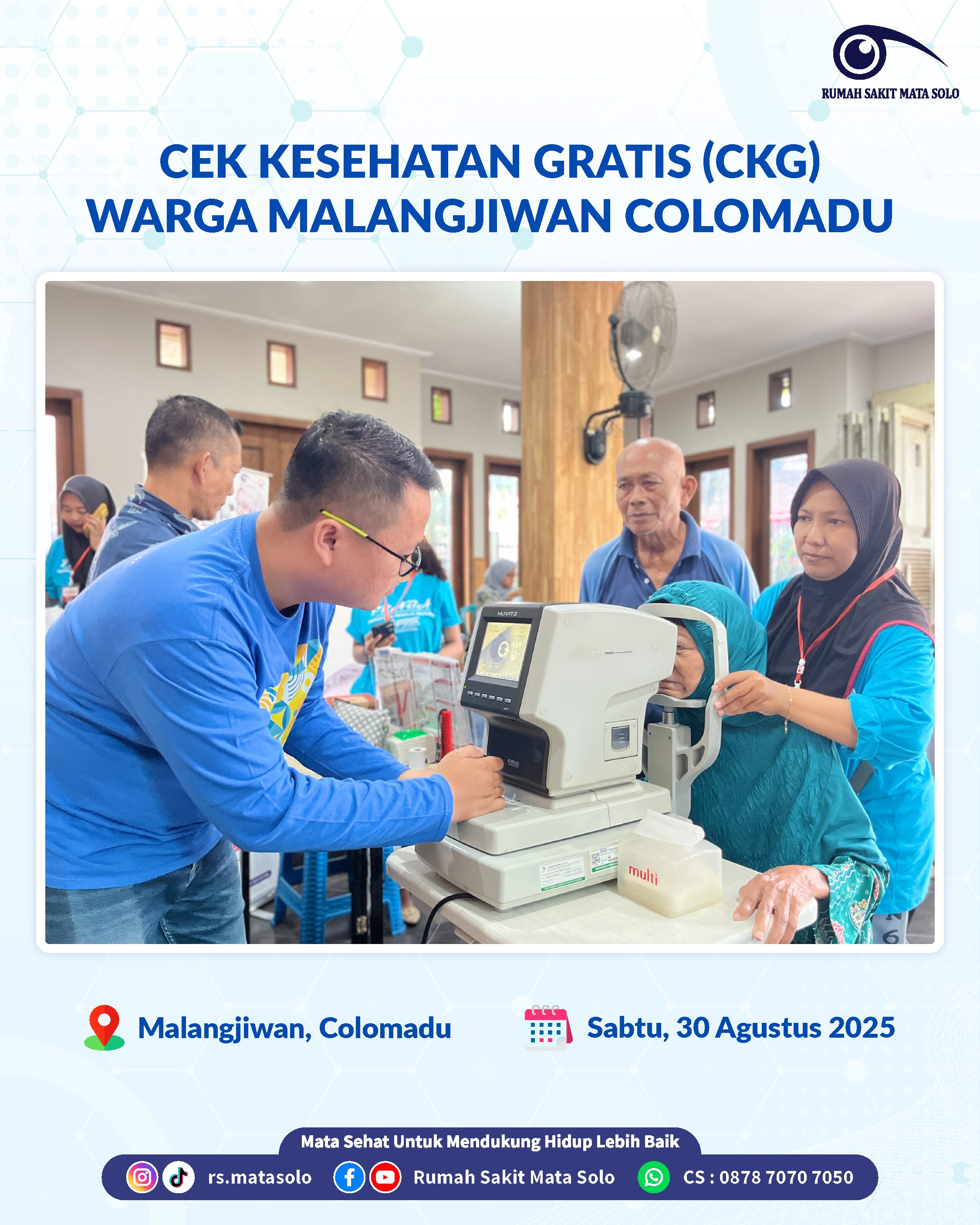 RS Mata Solo Turut Sukseskan Pemeriksaan Kesehatan Gratis di Kelurahan Malangjiwan, Colomadu