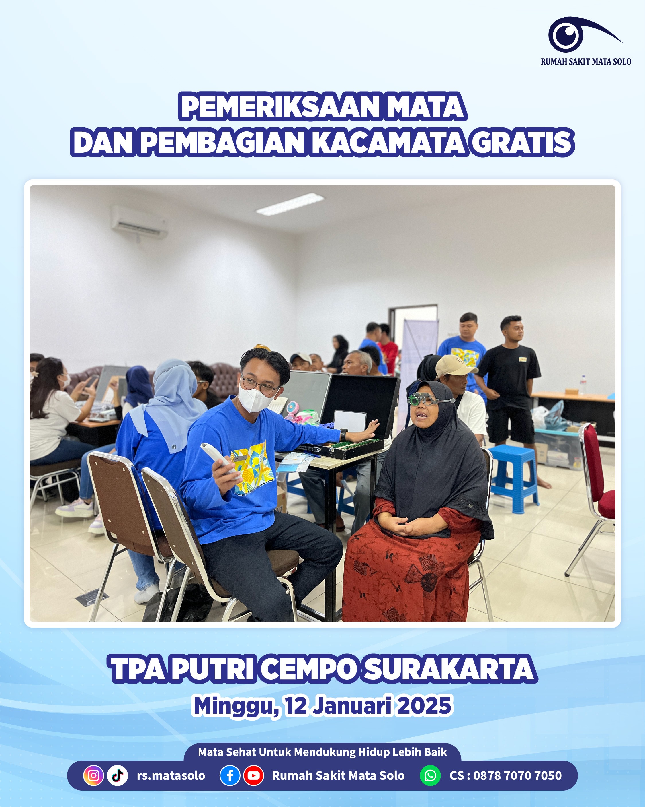 RS Mata Solo Gelar Pemeriksaan Mata Gratis di TPA Putri Cempo Surakarta