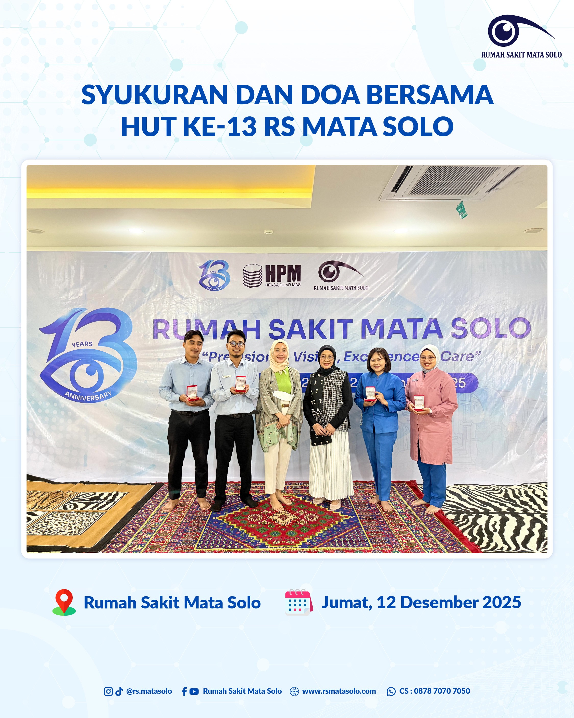 RS Mata Solo Gelar Syukuran Hari Ulang Tahun ke-13 serta Doa Bersama