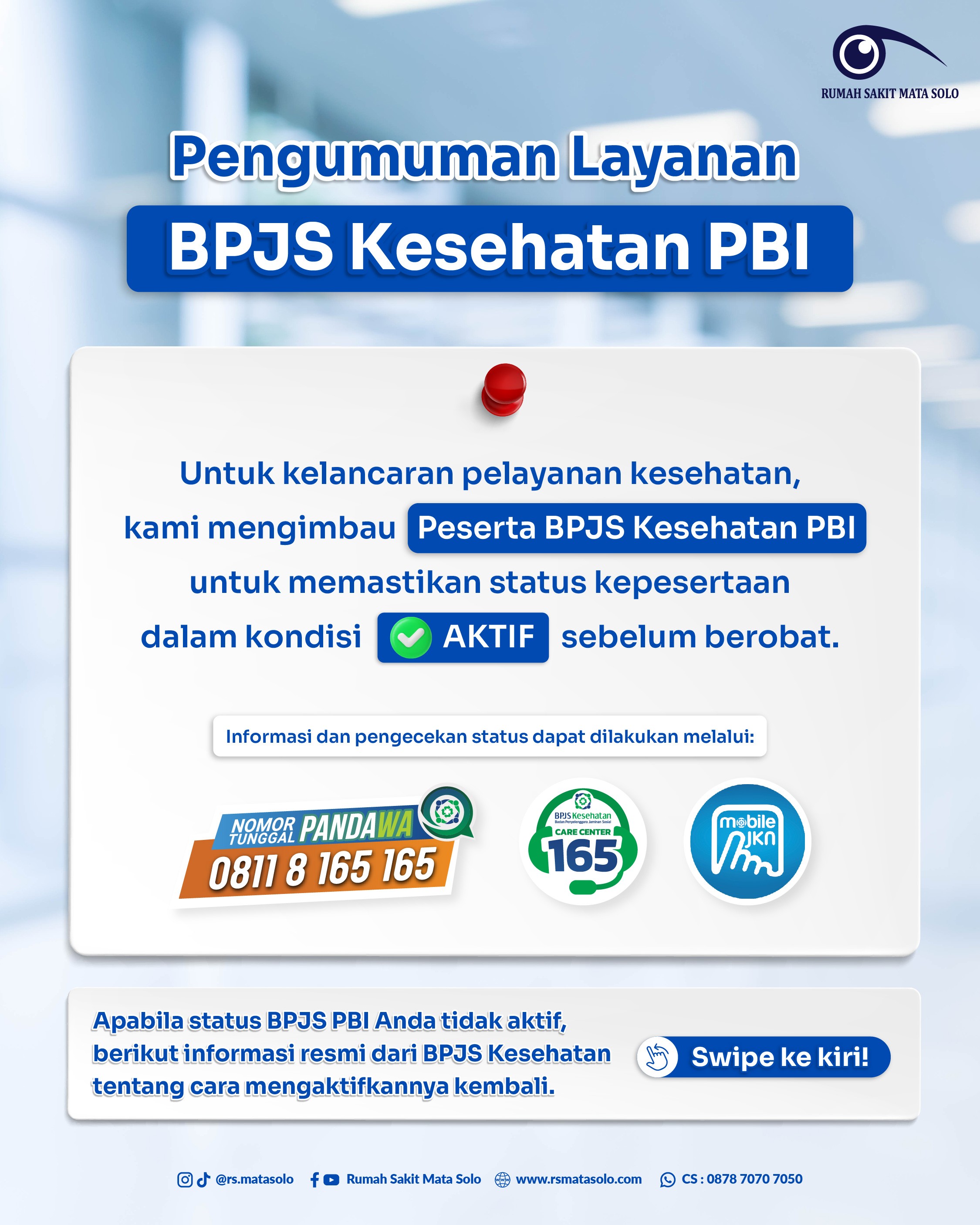 Pengumuman Layanan BPJS Kesehatan PBI