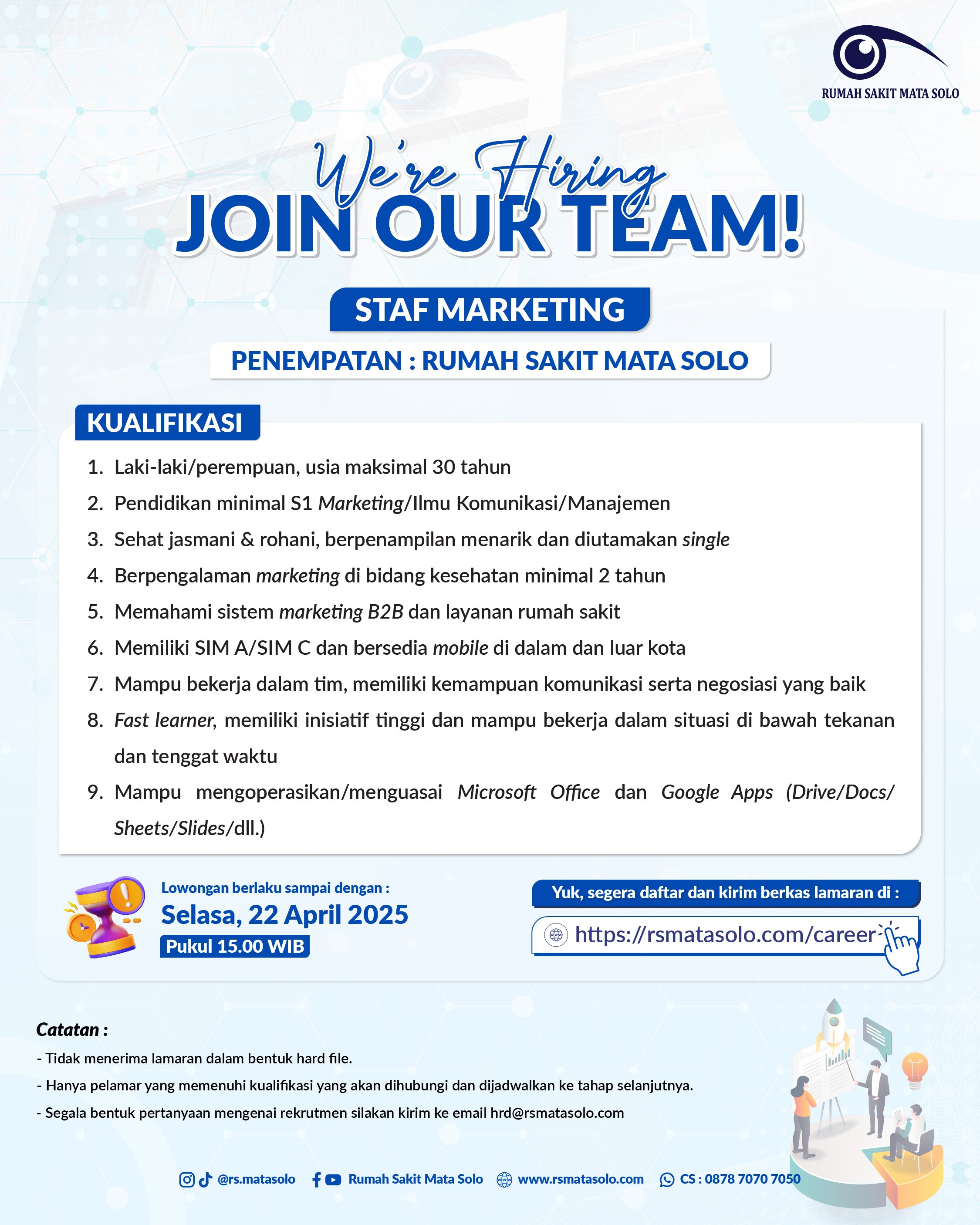 Lowongan Kerja Staf Marketing RS Mata Solo - April 2025