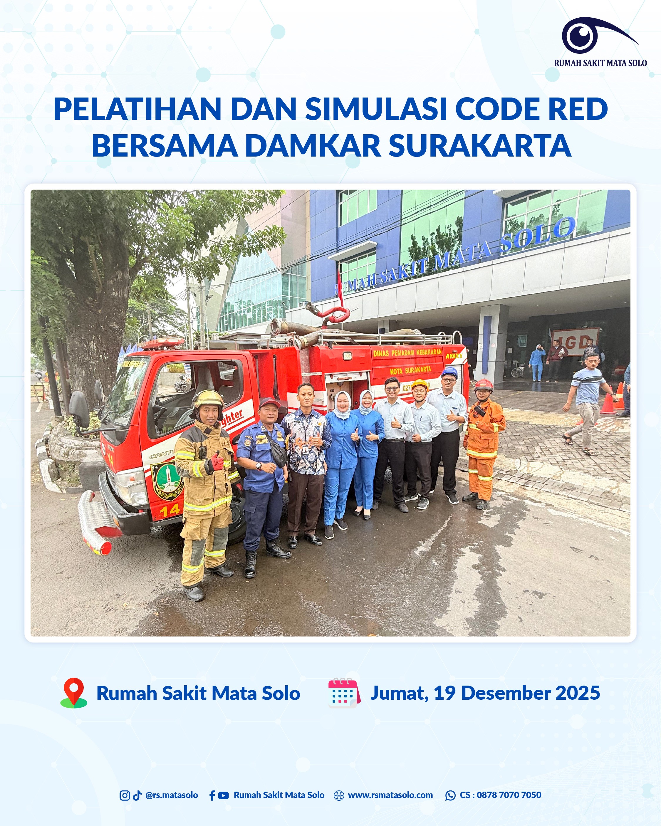 RS Mata Solo Gelar Pelatihan dan Simulasi Code Red Bersama Damkar Surakarta