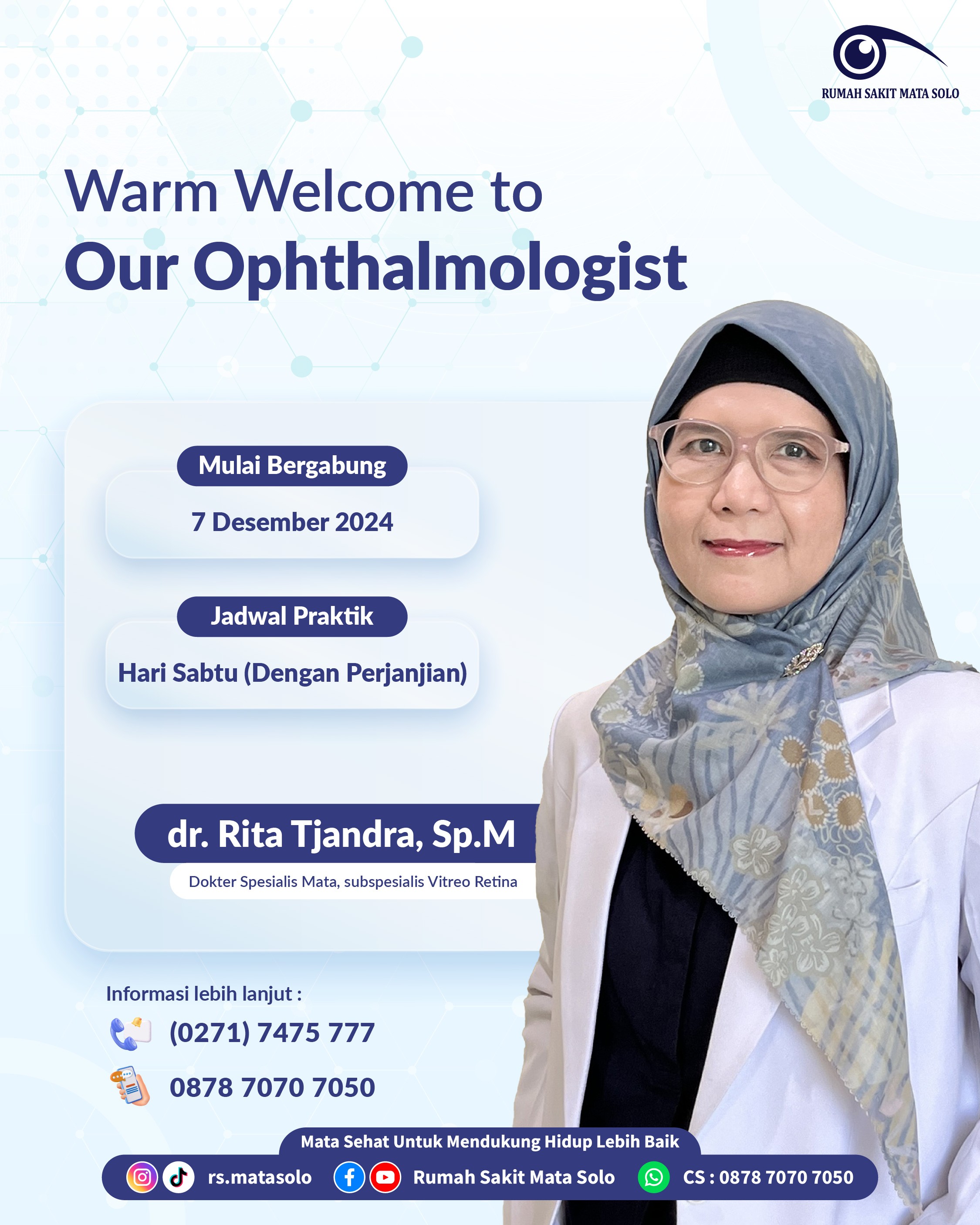 Telah Bergabung Dokter Spesialis Mata Baru di Rumah Sakit Mata Solo - dr. Rita Tjandra, Sp.M